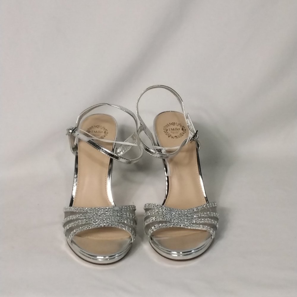 I Miller Beautiful Shoes Sandals 4.5" Heels Silver Sparkle & Mesh NWOB Various